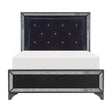 Salon Black King LED Upholstered Panel Bed by Homelegance at Eve Furniture