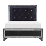 Salon Black King LED Upholstered Panel Bed by Homelegance at Eve Furniture