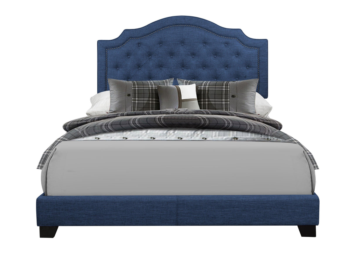 Sandy Blue King Upholstered Bed by Homelegance at Eve Furniture