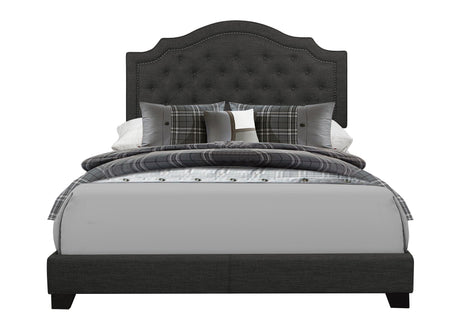 Sandy Dark Gray King Upholstered Bed by Homelegance at Eve Furniture
