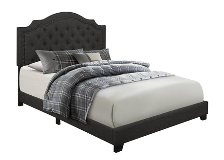 Sandy Dark Gray Queen Upholstered Bed by Homelegance at Eve Furniture