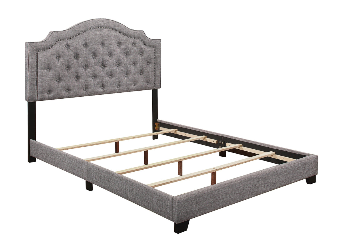 Sandy Gray King Upholstered Bed by Homelegance at Eve Furniture