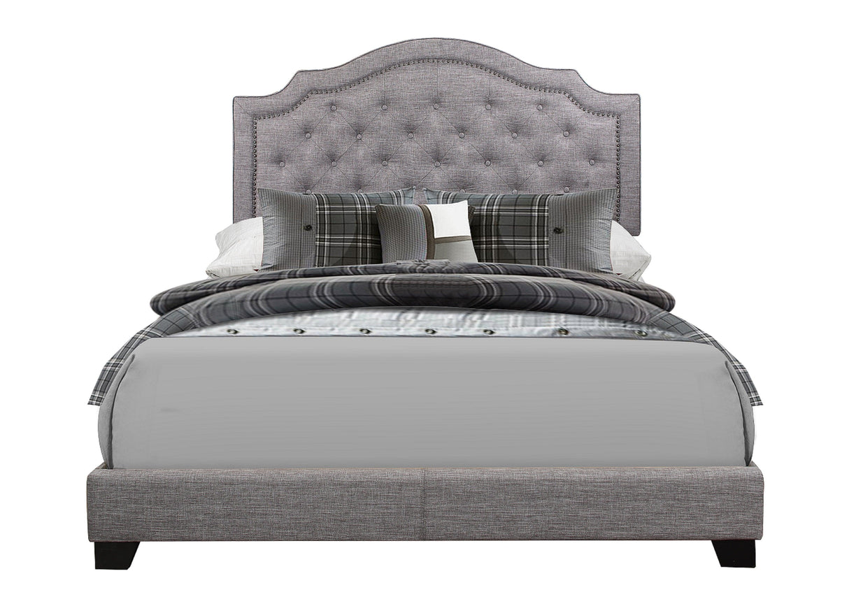 Sandy Gray Queen Upholstered Bed by Homelegance at Eve Furniture