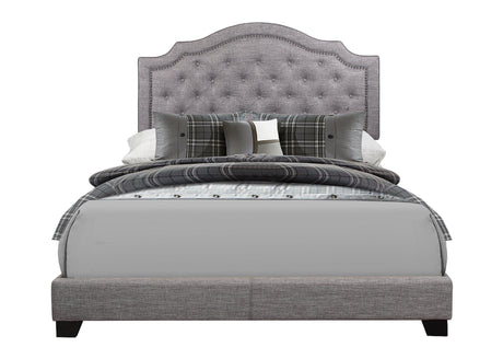 Sandy Gray Queen Upholstered Bed by Homelegance at Eve Furniture