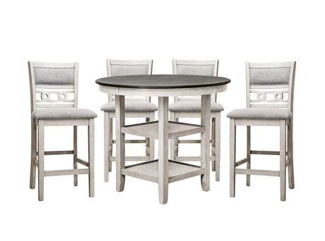 Savor White 5-Piece Counter Height Set by Homelegance at Eve Furniture