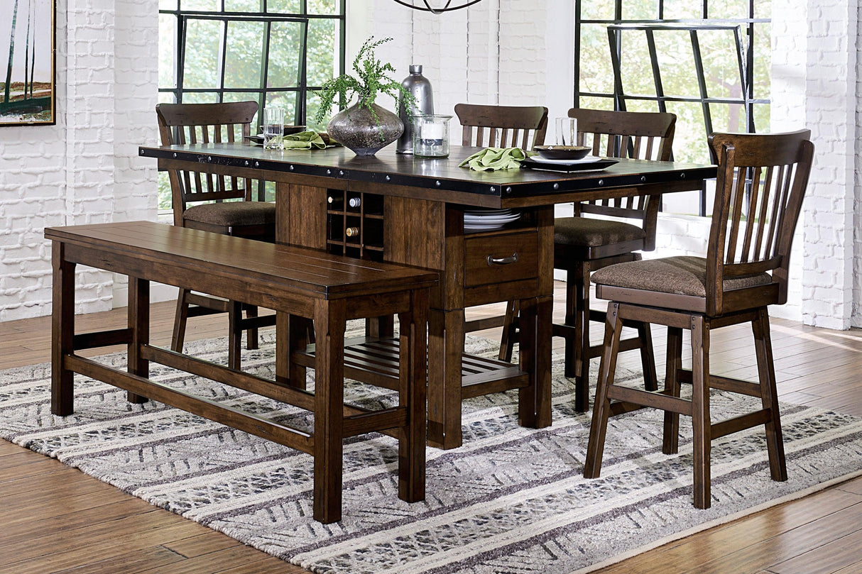 Schleiger Cherry Swivel Counter Chair, Set of 2 by Homelegance at Eve Furniture