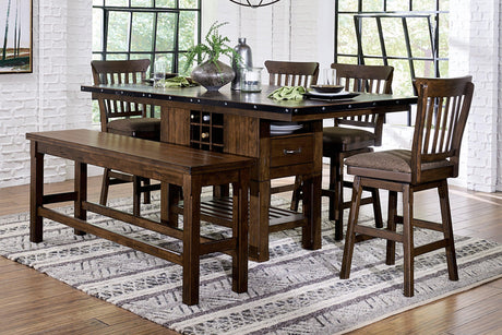 Schleiger Cherry Swivel Counter Chair, Set of 2 by Homelegance at Eve Furniture