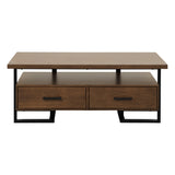 Sedley Walnut/Rustic Black Cocktail Table by Homelegance at Eve Furniture