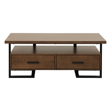 Sedley Walnut/Rustic Black Cocktail Table by Homelegance at Eve Furniture