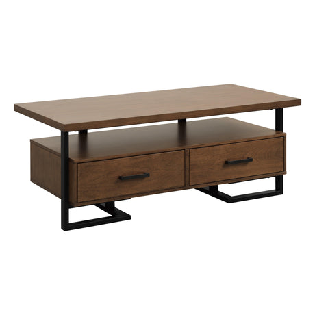 Sedley Walnut/Rustic Black Cocktail Table by Homelegance at Eve Furniture
