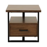 Sedley Walnut/Rustic Black End Table by Homelegance at Eve Furniture