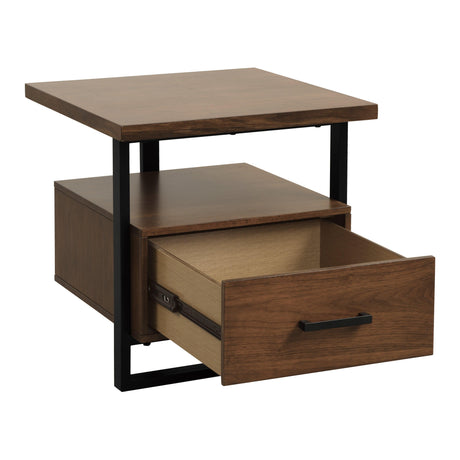Sedley Walnut/Rustic Black End Table by Homelegance at Eve Furniture