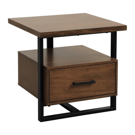 Sedley Walnut/Rustic Black End Table by Homelegance at Eve Furniture