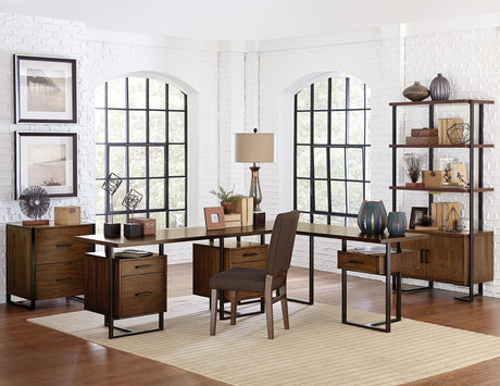 Sedley Walnut/Rustic Black File Cabinet by Homelegance at Eve Furniture