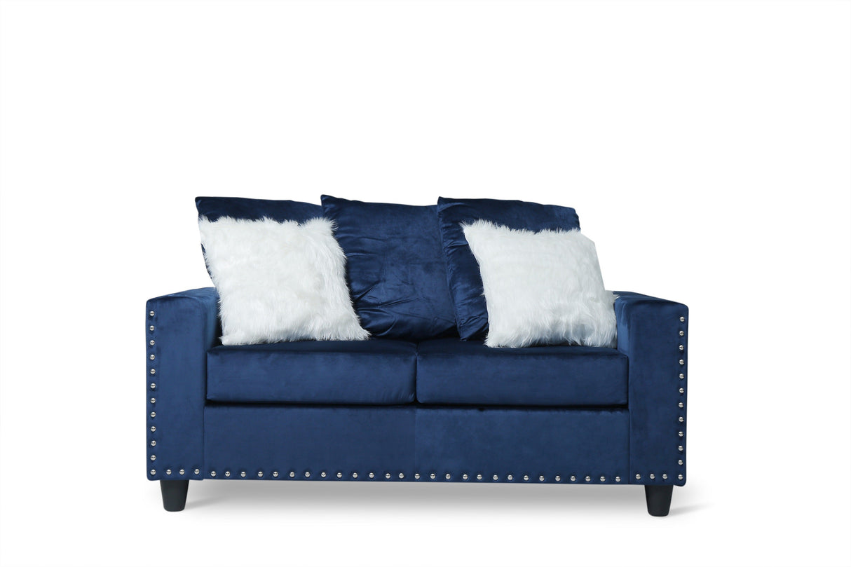 Cyndia Blue Velvet Sofa