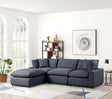 Sky Black Linen Modular Sectional by Happy Homes at Eve Furniture