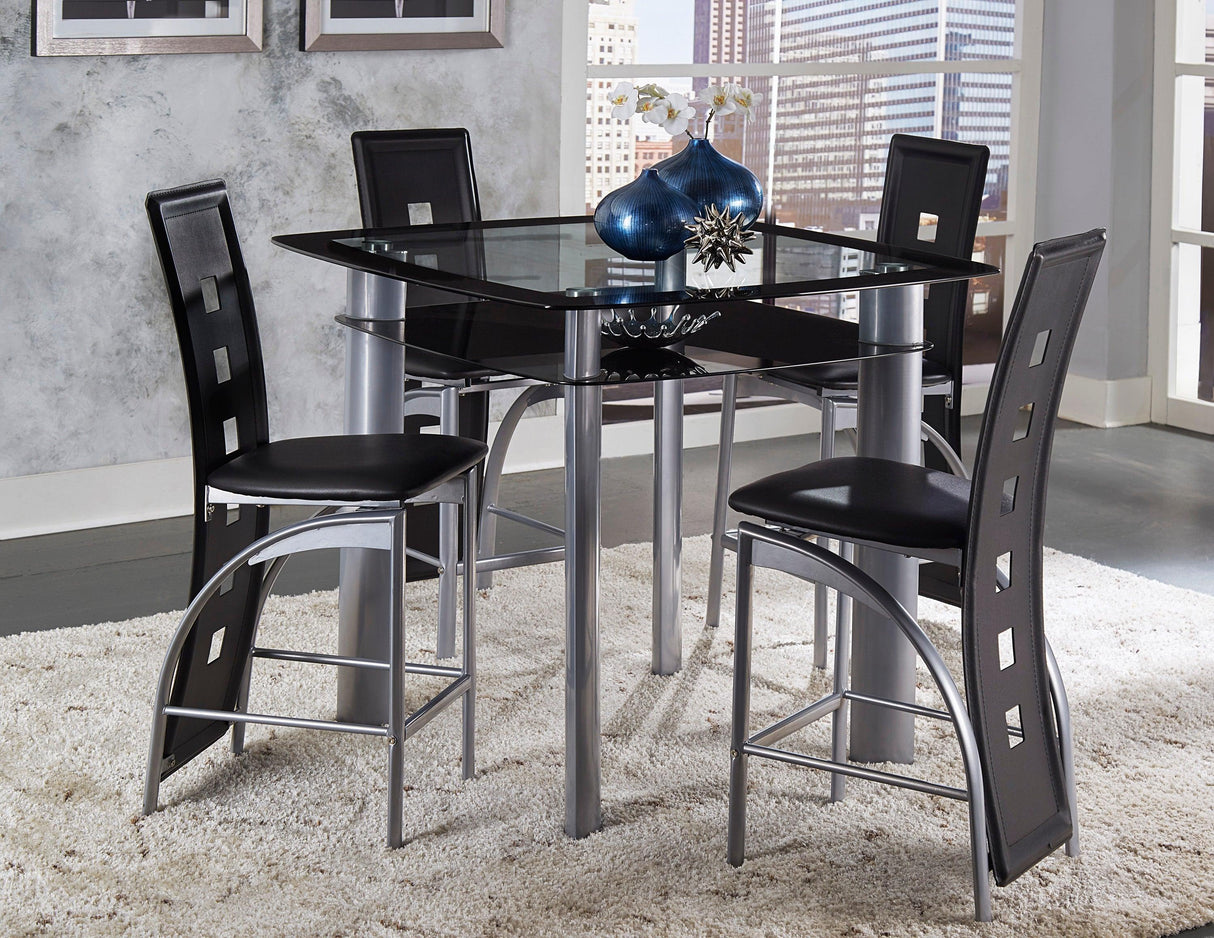 Sona Black/Silver Counter Height Table by Homelegance at Eve Furniture