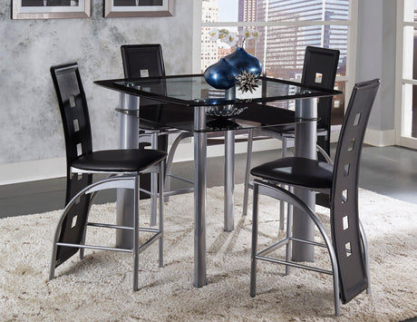 Sona Black/Silver Counter Height Table by Homelegance at Eve Furniture