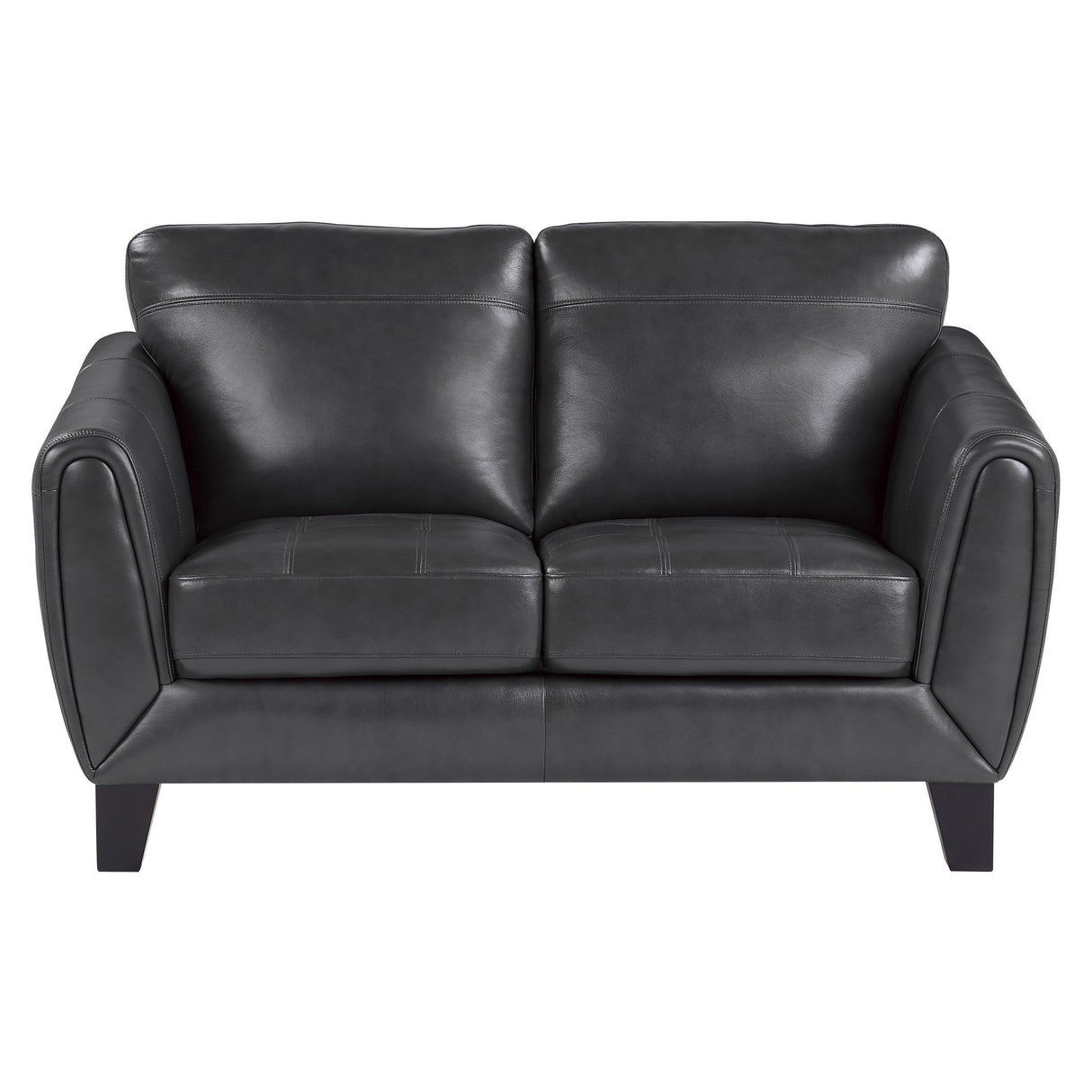 Spivey Dark Gray Leather Loveseat by Homelegance at Eve Furniture