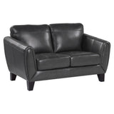 Spivey Dark Gray Leather Loveseat by Homelegance at Eve Furniture