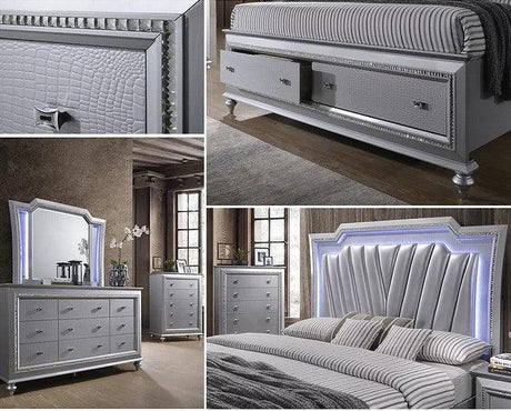 Star Silver Led Platform Bedroom Set by New Era Innovations at Eve Furniture