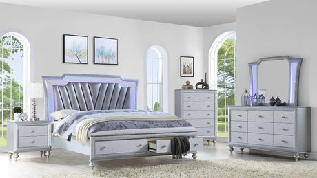 Star Silver Led Platform Bedroom Set by New Era Innovations at Eve Furniture