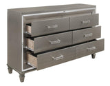 Tamsin Silver/Gray Metallic Dresser by Homelegance at Eve Furniture
