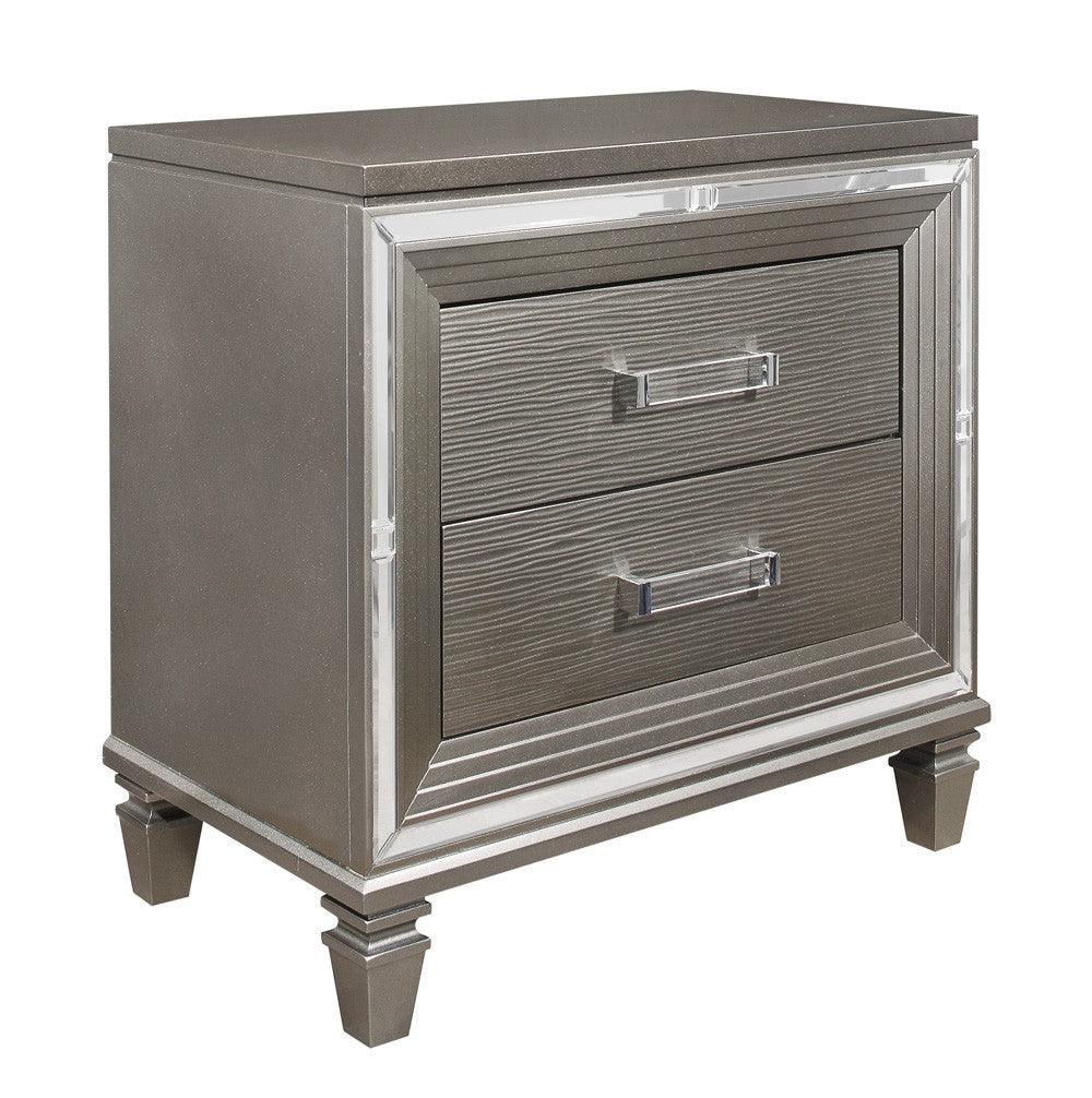 Tamsin Silver/Gray Metallic LED Upholstered Storage Platform Bedroom Set by Homelegance at Eve Furniture