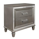 Tamsin Silver/Gray Metallic LED Upholstered Storage Platform Bedroom Set by Homelegance at Eve Furniture