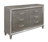 Tamsin Silver/Gray Metallic LED Upholstered Storage Platform Bedroom Set by Homelegance at Eve Furniture