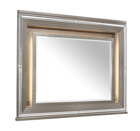 Tamsin Silver/Gray Metallic Mirror (Mirror Only) by Homelegance at Eve Furniture