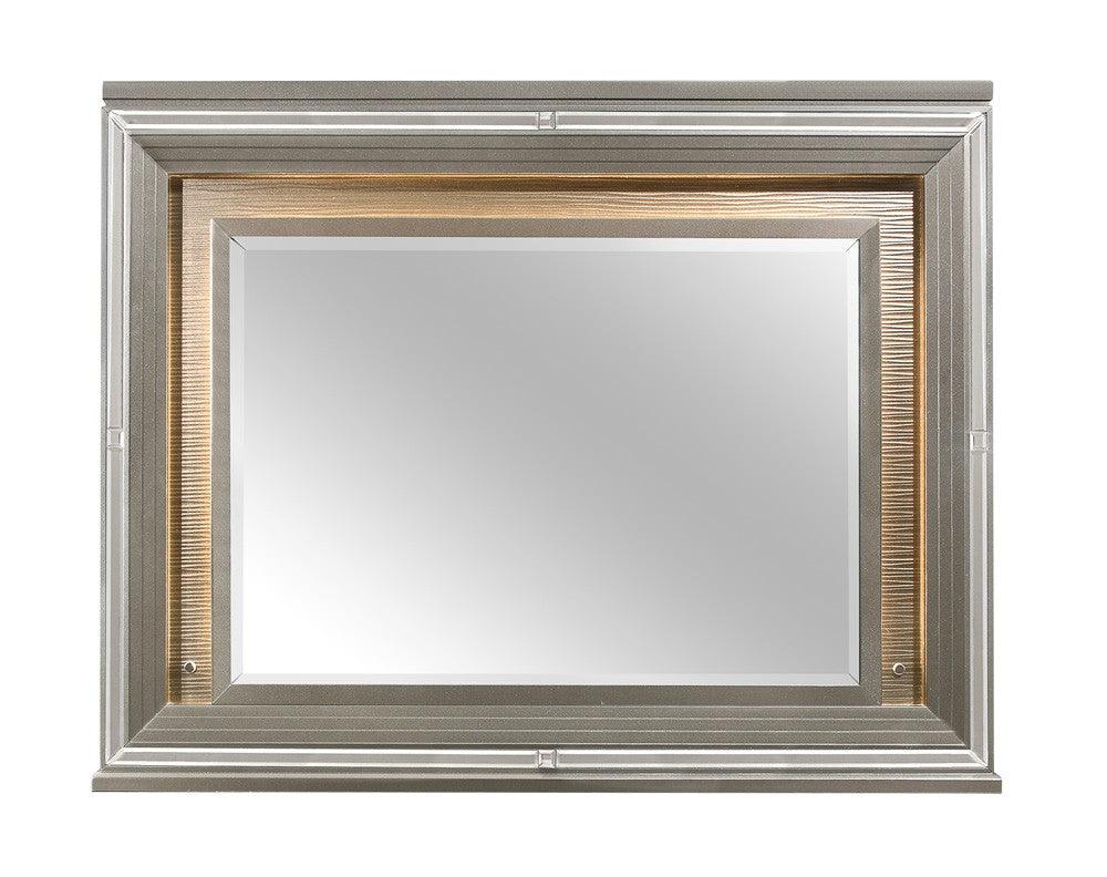Tamsin Silver/Gray Metallic Mirror (Mirror Only) by Homelegance at Eve Furniture