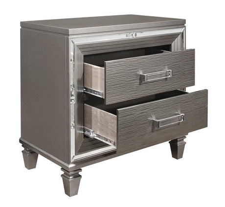 Tamsin Silver/Gray Metallic Nightstand by Homelegance at Eve Furniture