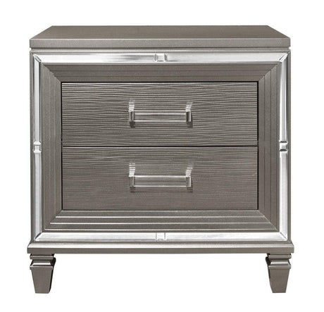 Tamsin Silver/Gray Metallic Nightstand by Homelegance at Eve Furniture