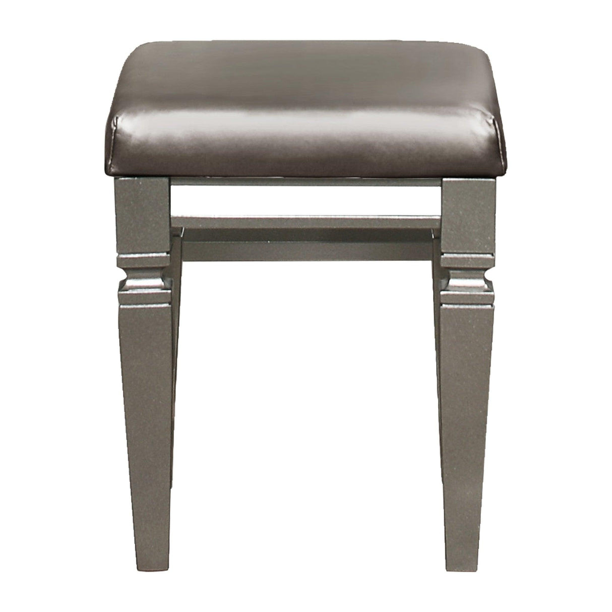 Tamsin Silver/Gray Metallic Vanity Stool by Homelegance at Eve Furniture