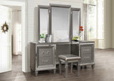 Tamsin Silver/Gray Metallic Vanity Stool by Homelegance at Eve Furniture