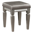 Tamsin Silver/Gray Metallic Vanity Stool by Homelegance at Eve Furniture