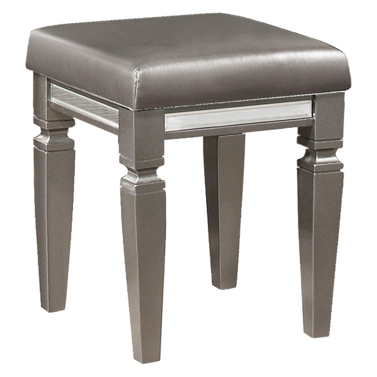 Tamsin Silver/Gray Metallic Vanity Stool by Homelegance at Eve Furniture