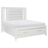 Tamsin White King LED Upholstered Storage Platform Bed by Homelegance at Eve Furniture