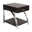 Tioga Espresso/Chrome End Table by Homelegance at Eve Furniture