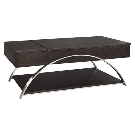 Tioga Espresso/Chrome Lift Top Cocktail Table by Homelegance at Eve Furniture