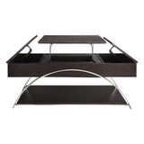 Tioga Espresso/Chrome Lift Top Cocktail Table by Homelegance at Eve Furniture