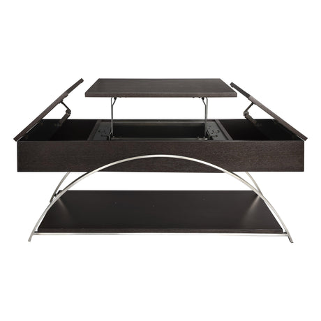 Tioga Espresso/Chrome Lift Top Cocktail Table by Homelegance at Eve Furniture