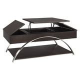 Tioga Espresso/Chrome Lift Top Cocktail Table by Homelegance at Eve Furniture