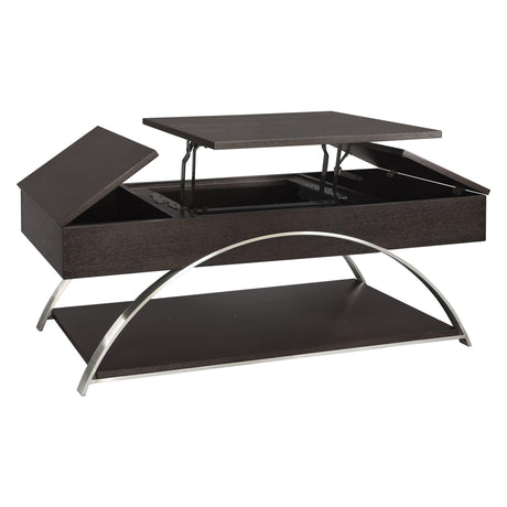 Tioga Espresso/Chrome Lift Top Cocktail Table by Homelegance at Eve Furniture