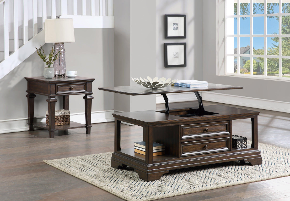 Tobias Espresso Lift Top Cocktail Table by Homelegance at Eve Furniture