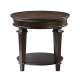 Tobias Espresso Round End Table by Homelegance at Eve Furniture