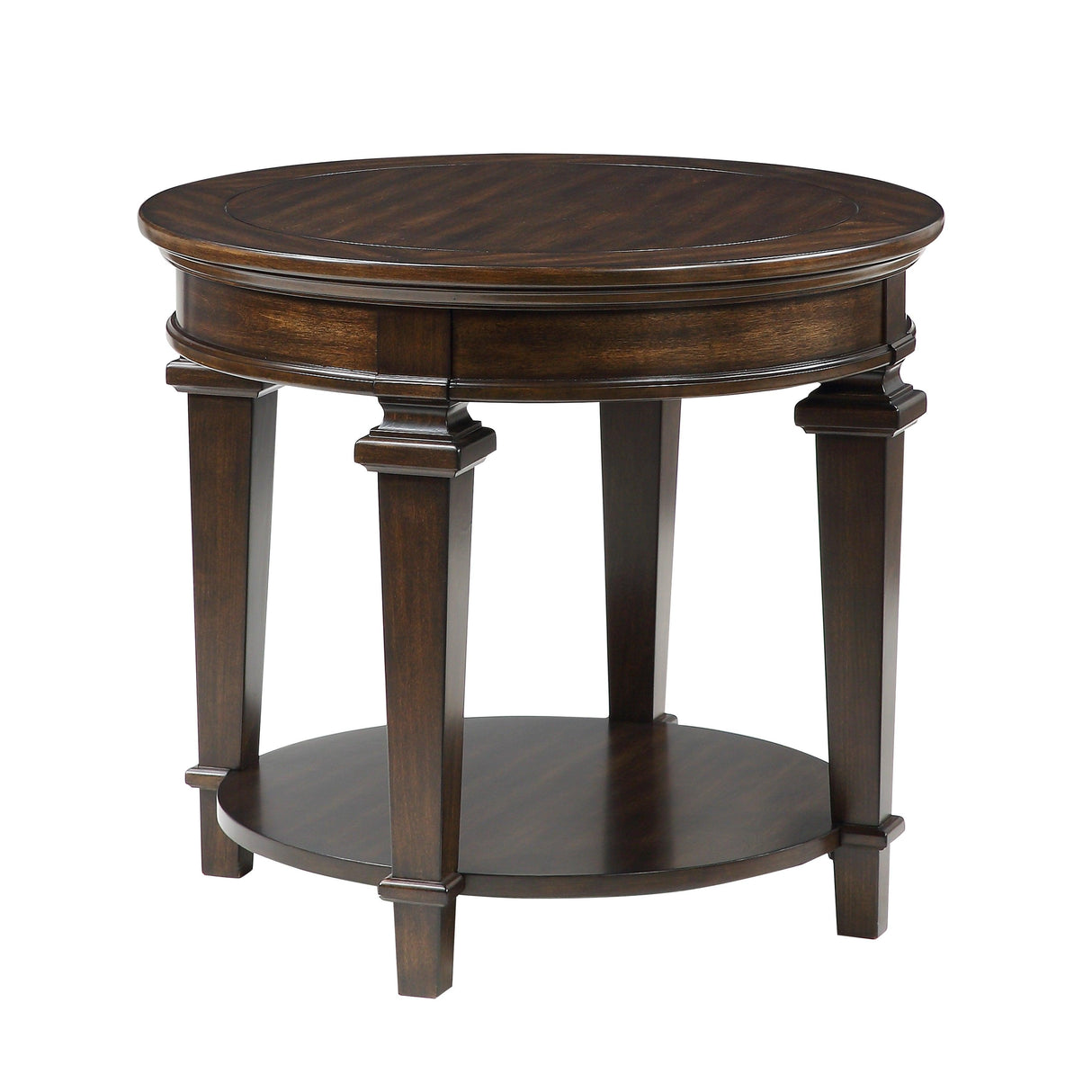 Tobias Espresso Round End Table by Homelegance at Eve Furniture