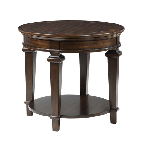 Tobias Espresso Round End Table by Homelegance at Eve Furniture