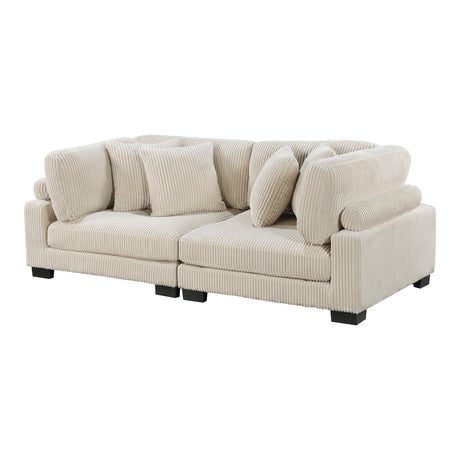 Traverse Beige Corduroy 2-Piece Loveseat by Homelegance at Eve Furniture